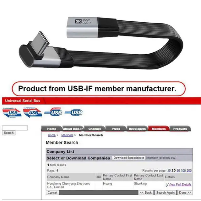 Alt view image 5 of 7 - xiwai 20cm Up Angled 90 Degree USB5.0 80Gbps Male to Female Flat Slim FPC Extension Cable 240W 16K 8K 60Hz 5K Compatible with Thunderbolt3/4/5 40Gbps USB4.0