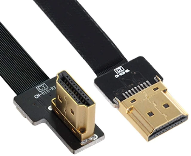 Alt view image 5 of 7 - xiwai CYFPV FPV HDMI Male to Right Angled 90D HDMI Male HDTV FPC Flat Cable for FPV HDTV Multicopter Aerial Photography (0.1M)
