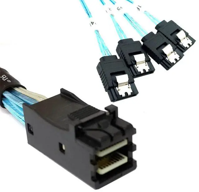 Main image of xiwai Internal Mini SAS HD SFF-8643 Host to 4 SATA 7pin Target Hard Disk 6Gbps Data Server Raid Cable