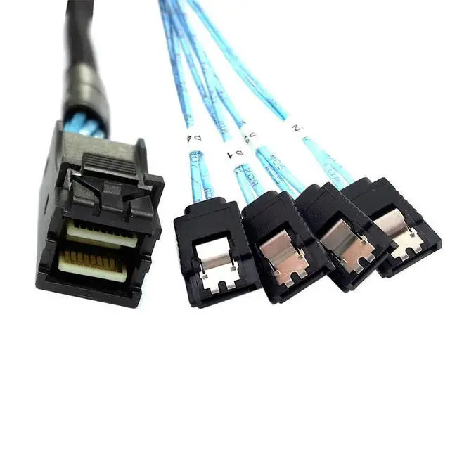 Alt view image 2 of 7 - xiwai Internal Mini SAS HD SFF-8643 Host to 4 SATA 7pin Target Hard Disk 6Gbps Data Server Raid Cable