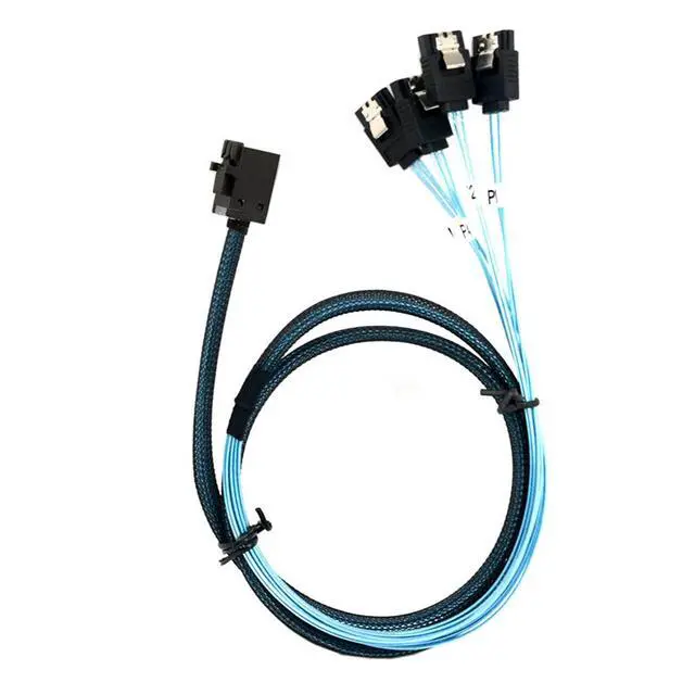 Alt view image 5 of 7 - xiwai Internal Mini SAS HD SFF-8643 Host to 4 SATA 7pin Target Hard Disk 6Gbps Data Server Raid Cable
