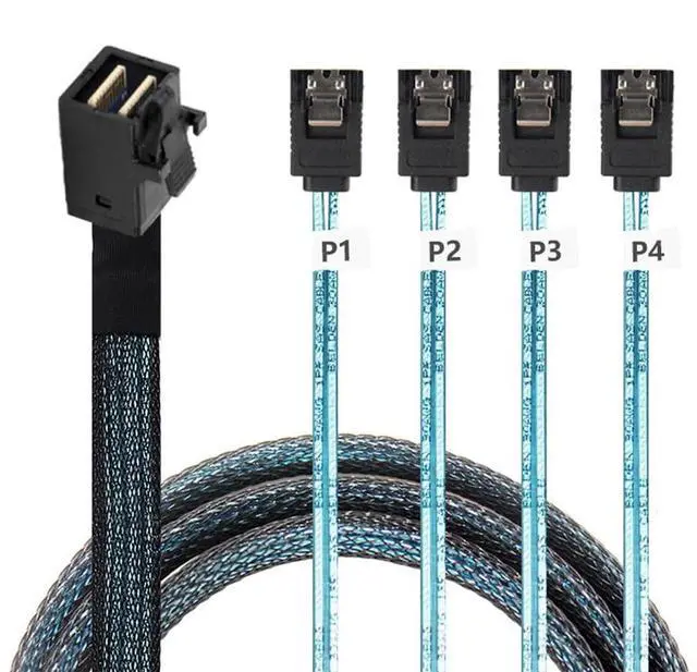 Main image of xiwai Mini SAS Internal HD SFF-8643 Host to 4 SATA 7pin Target Hard Disk 6Gbps Data Server Raid Cable 50cm