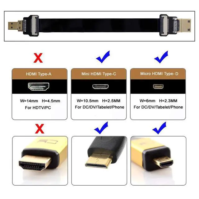 Alt view image 6 of 7 - xiwai CYFPV Mini HDMI Male to Micro HDMI Male Extension FPC Flat Cable 1080P for FPV HDTV Multicopter Aerial Photography (0.8M)