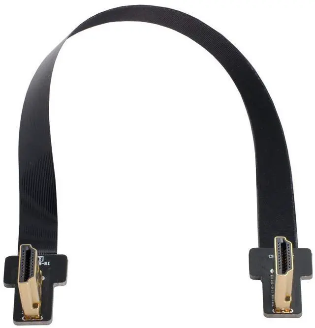 Alt view image 2 of 4 - CY HDMI Type A to HDMI Cable Adapter CYFPV Dual HDMI Type A Male to Male HDTV FPC Flat Cable for FPV HDTV Multicopter Aerial Photography 90 Degree Left Angled