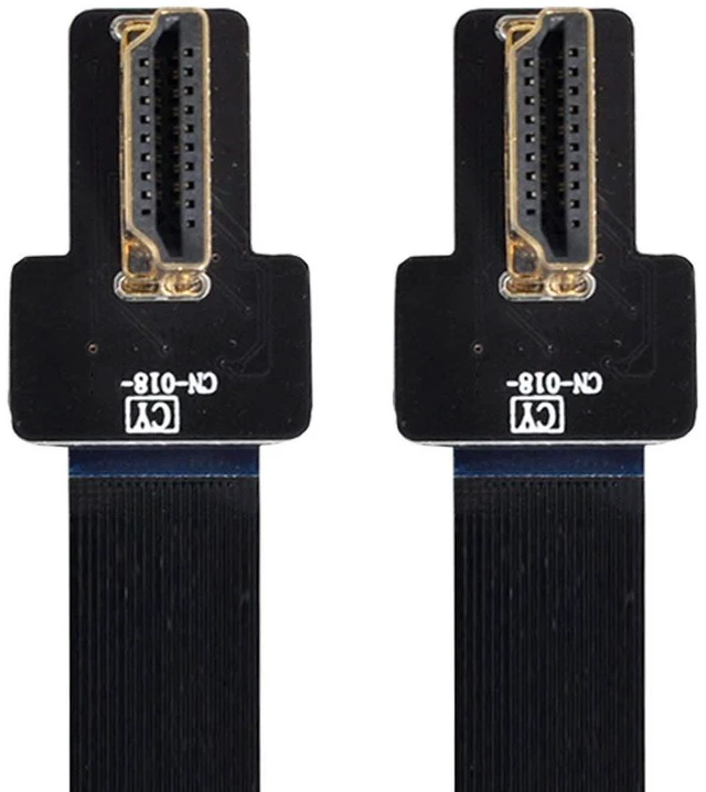 Alt view image 4 of 7 - xiwai CYFPV Dual 90 Degree Left Angled HDMI Type A Male to Male HDTV FPC Flat Cable for FPV HDTV Multicopter Aerial Photography (0.5M)