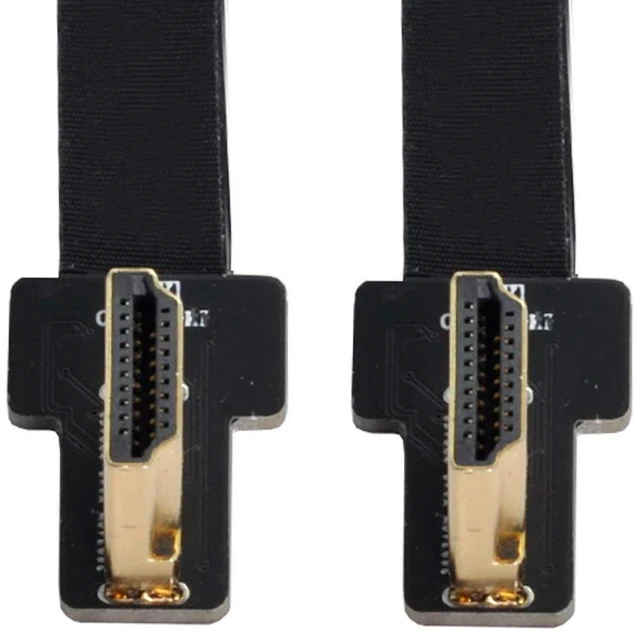 Alt view image 3 of 7 - xiwai CYFPV Dual 90 Degree Left Angled HDMI Type A Male to Male HDTV FPC Flat Cable for FPV HDTV Multicopter Aerial Photography (0.5M)