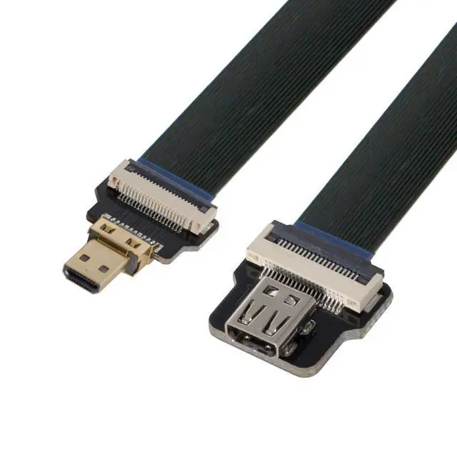 Alt view image 3 of 7 - xiwai CYFPV Micro HDMI Male to Micro HDMI Female Extension FPC Flat Cable 1080P for FPV HDTV Multicopter Aerial Photography (10CM)