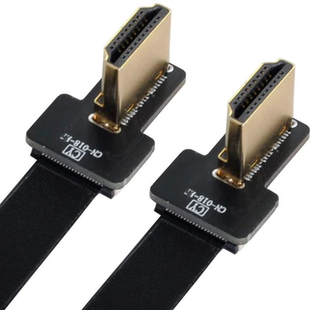 Alt view image 5 of 7 - xiwai CYFPV Dual 90 Degree Left Angled HDMI Type A Male to Male HDTV FPC Flat Cable for FPV HDTV Multicopter Aerial Photography (0.5M)