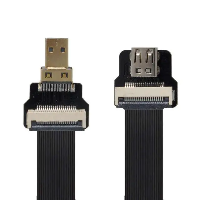 Alt view image 4 of 7 - xiwai CYFPV Micro HDMI Male to Micro HDMI Female Extension FPC Flat Cable 1080P for FPV HDTV Multicopter Aerial Photography (10CM)