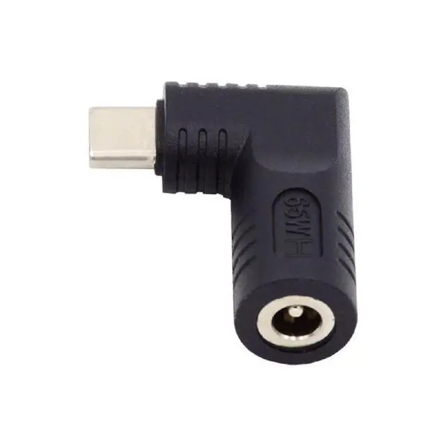 Alt view image 6 of 7 - xiwai DC Jack 5.5x1.7mm Input to USB-C Adapter Type-C Connector Angled 90 Degree Power Plug Charge Adapter for Laptop Phone 65W
