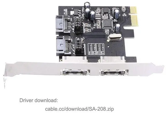 Alt view image 2 of 7 - JSER PCI-E to 4 Ports SATA 3.0 ESATA PCIE SATA3 6Gbps Expansion Card PCI-E Adapter PCI Express