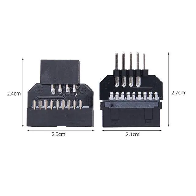Alt view image 2 of 5 - xiwai Reversible USB 2.0 9Pin Housing to Motherboard USB 3.0 20pin Header Female Adapter