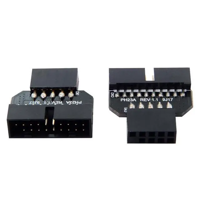 Alt view image 5 of 5 - xiwai Reversible USB 2.0 9Pin Housing to Motherboard USB 3.0 20pin Header Female Adapter
