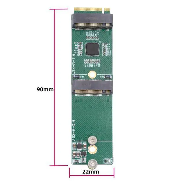 Alt view image 2 of 7 - xiwai NGFF NVME Riser Card M-Key to Dual Ports Key-M M.2 NGFF NVME SSD Adapter PCIE Packet Switch Compatible with NAS Industrial Control Motherboard