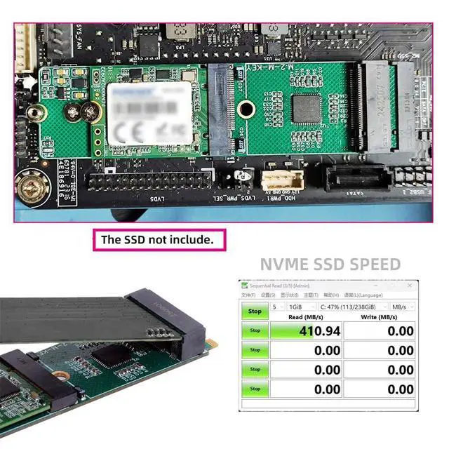 Alt view image 5 of 7 - xiwai NGFF NVME Riser Card M-Key to Dual Ports Key-M M.2 NGFF NVME SSD Adapter PCIE Packet Switch Compatible with NAS Industrial Control Motherboard