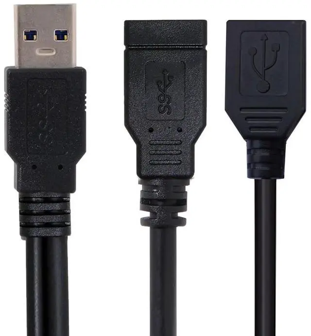 Main image of xiwai Dual Type-A USB3.0 Female to Type-A USB3.0 Male Extra Power Data Cable Compatible with Disk Drive SSD Printer Scanner (20cm)