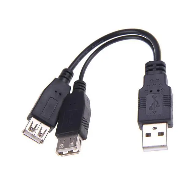 Alt view image 5 of 7 - xiwai Dual Type-A USB2.0 Female to Type-A USB Male Extra Power Data Cable Compatible with Disk Drive SSD Printer Scanner (20cm)