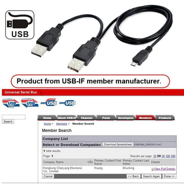 Alt view image 7 of 7 - xiwai Dual Type-A USB2.0 Male to Micro USB 5-Pin Male Extra Power Data Cable Compatible with Disk Drive SSD Camera MP4 (60cm)