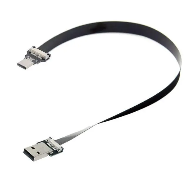 Alt view image 2 of 7 - xiwai 2.0M USB 2.0 Type-A Male to USB-C Type-C Male Data Flat Slim FPC Cable for FPV & Disk & Phone