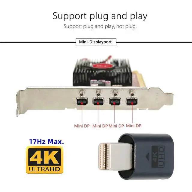 Alt view image 3 of 7 - xiwai Mini Displayport Dummy Plug 4K@17hz Headless Ghost Emulator CY Mini-DP Virtual Display Adapter with LED Light Blue