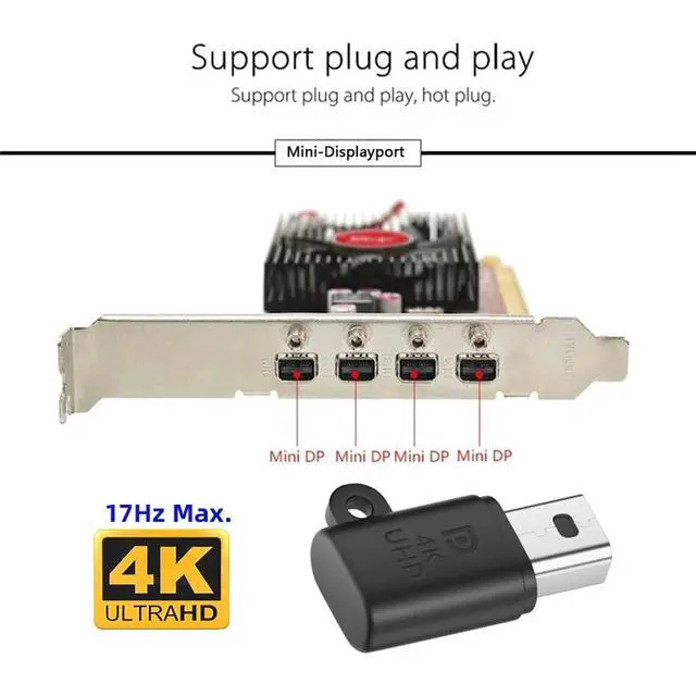 Alt view image 3 of 7 - xiwai Mini Displayport 4K@17hz Dummy Plug Headless Ghost Emulator CY Mini-DP Virtual Display Adapter Black