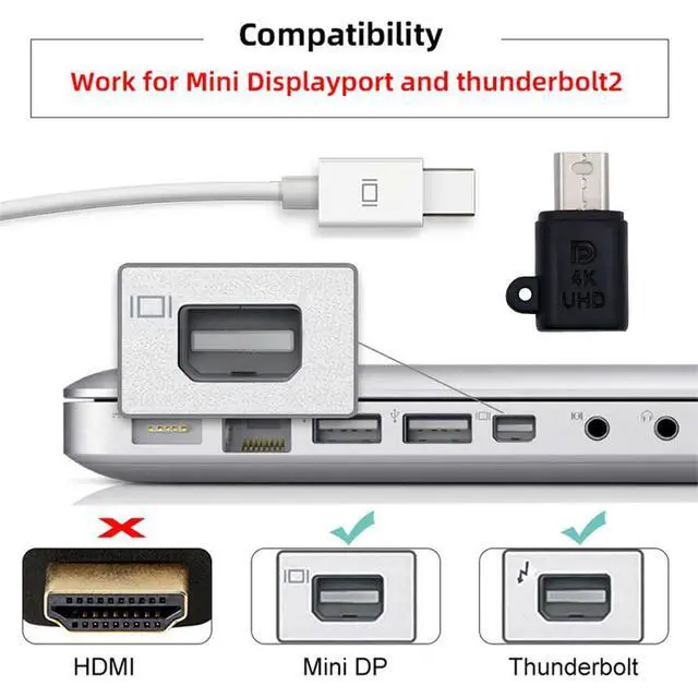 Alt view image 2 of 7 - xiwai Mini Displayport 4K@17hz Dummy Plug Headless Ghost Emulator CY Mini-DP Virtual Display Adapter Black