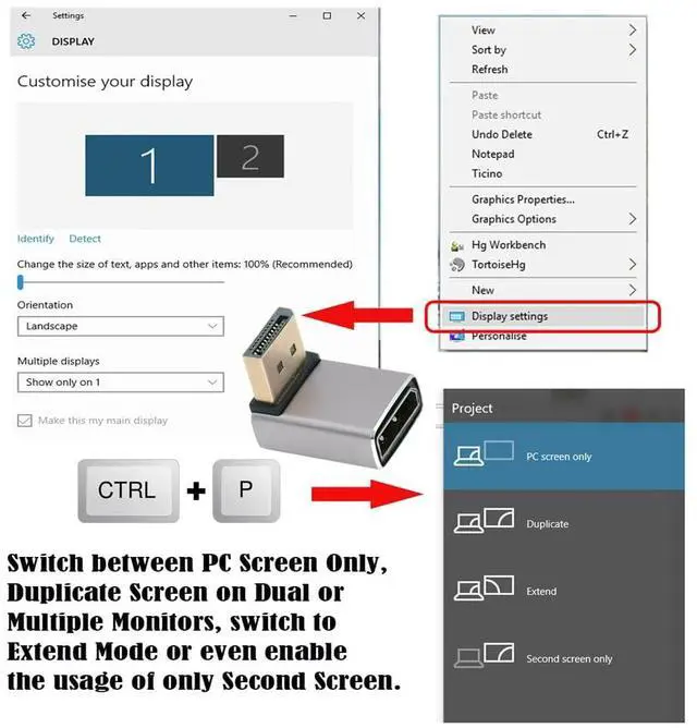 Alt view image 4 of 7 - xiwai 8K 60hz DisplayPort 1.4 (DP) Male to DP Female Adapter Down Angled 90 Degree Ultra-HD UHD 4K 144hz Extender Connector for Video PC Laptop Monitor