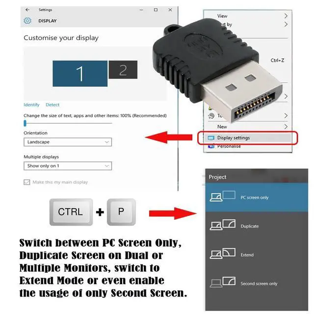 Alt view image 2 of 7 - xiwai Displayport 4K@17hz Dummy Plug Headless Ghost Emulator CY DP Virtual Display Adapter Black