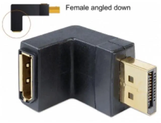 Alt view image 4 of 7 - xiwai DisplayPort Down Angled 90 Degree Male to Female Extension Adapter High Speed for Monitors, Projectors