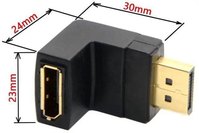 Alt view image 3 of 7 - xiwai DisplayPort Down Angled 90 Degree Male to Female Extension Adapter High Speed for Monitors, Projectors