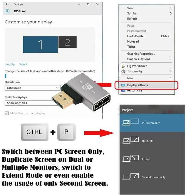 Alt view image 5 of 7 - xiwai 8K 60hz DisplayPort 1.4 (DP) Male to DP Female Adapter Right Angled 90 Degree Ultra-HD UHD 4K 144hz Extender Connector for Video PC Laptop Monitor
