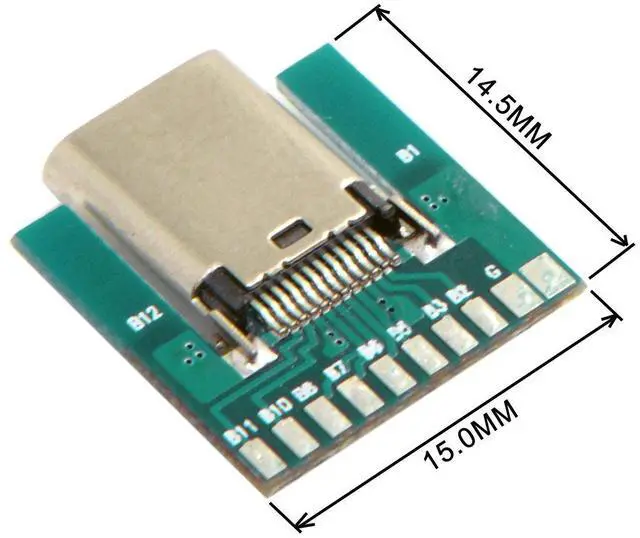 Alt view image 6 of 6 - JSER DIY 24pin USB 3.1 Type-C Female Socket Connector SMT Type with PC Board