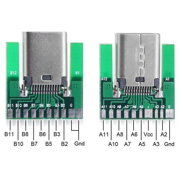 Alt view image 2 of 6 - JSER DIY 24pin USB 3.1 Type C Male & Female Plug & Socket Connector SMT Solder Type with PC Board 1Set 2pcs