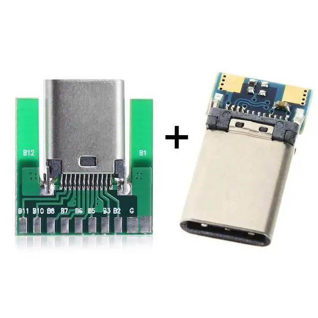 Alt view image 6 of 6 - JSER DIY 24pin USB 3.1 Type C Male & Female Plug & Socket Connector SMT Solder Type with PC Board 1Set 2pcs