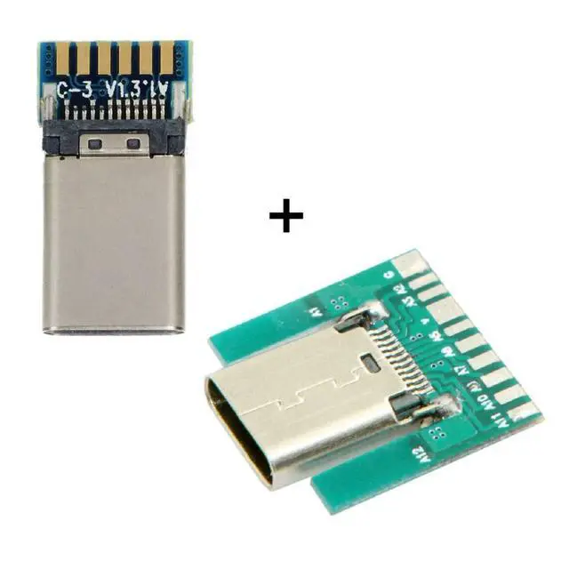 Alt view image 5 of 6 - JSER DIY 24pin USB 3.1 Type C Male & Female Plug & Socket Connector SMT Solder Type with PC Board 1Set 2pcs