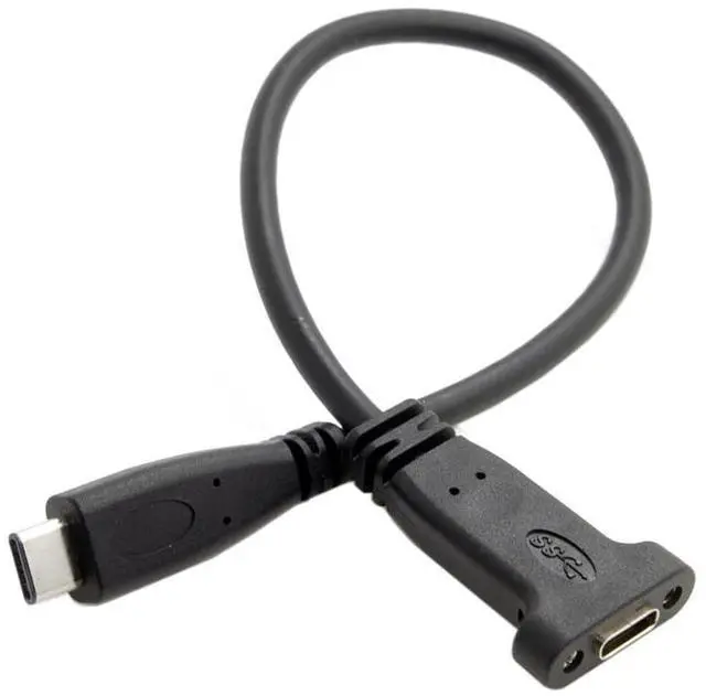 Main image of xiwai Type-C Female Cable USB-C USB 3.1 Type C Male to Female Extension Data Cable with Panel Mount Screw Hole