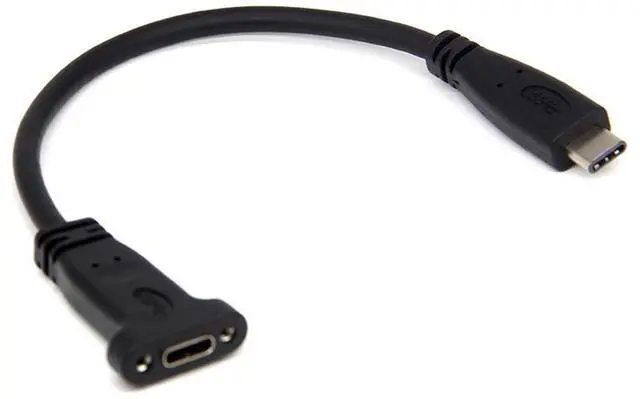 Alt view image 7 of 7 - xiwai Type-C Female Cable USB-C USB 3.1 Type C Male to Female Extension Data Cable with Panel Mount Screw Hole