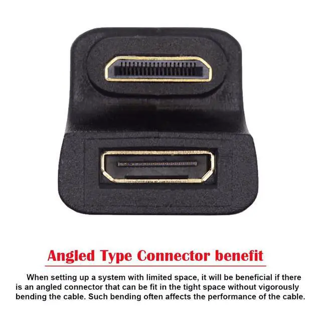 Alt view image 3 of 7 - xiwai 360-Degree Down Angled U-Shaped Mini HDMI 1.4 Male to Mini Female HDMI switches Adapter Converter for Laptop Tablet Gaming Home Theater