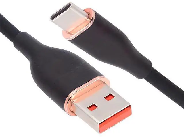 Main image of xiwai Type A 15W Power Black Colored USB-A to USB-C Liquid Silicone Ultra Soft Power USB2.0 Data Cable Fast Charge for Laptop Tablet Phone 200cm