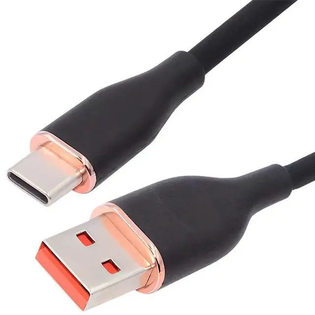 Main image of xiwai Type A 15W Power Black Colored USB-A to USB-C Liquid Silicone Ultra Soft Power USB2.0 Data Cable Fast Charge for Laptop Tablet Phone 100cm