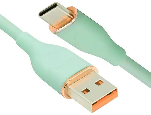 Main image of xiwai Type A 15W Power Green Colored USB-A to USB-C Liquid Silicone Ultra Soft Power USB2.0 Data Cable Fast Charge for Laptop Tablet Phone 200cm