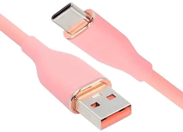 Main image of xiwai Type A 15W Power Pink Colored USB-A to USB-C Liquid Silicone Ultra Soft Power USB2.0 Data Cable Fast Charge for Laptop Tablet Phone 100cm