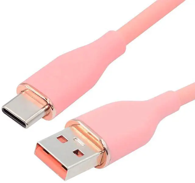 Main image of xiwai Type A 15W Power Pink Colored USB-A to USB-C Liquid Silicone Ultra Soft Power USB2.0 Data Cable Fast Charge for Laptop Tablet Phone 200cm