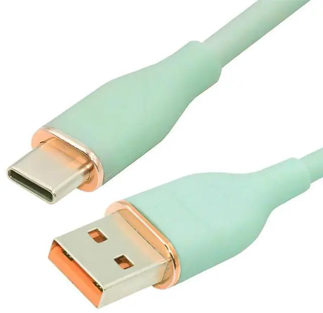 Main image of xiwai Type A 15W Power Green Colored USB-A to USB-C Liquid Silicone Ultra Soft Power USB2.0 Data Cable Fast Charge for Laptop Tablet Phone 100cm