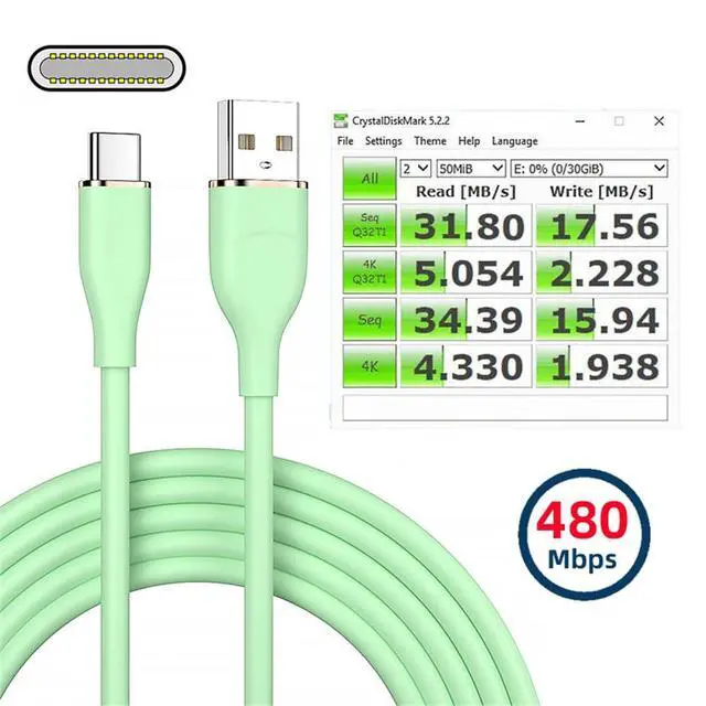 Alt view image 5 of 7 - xiwai Type A 15W Power Pink Colored USB-A to USB-C Liquid Silicone Ultra Soft Power USB2.0 Data Cable Fast Charge for Laptop Tablet Phone 200cm