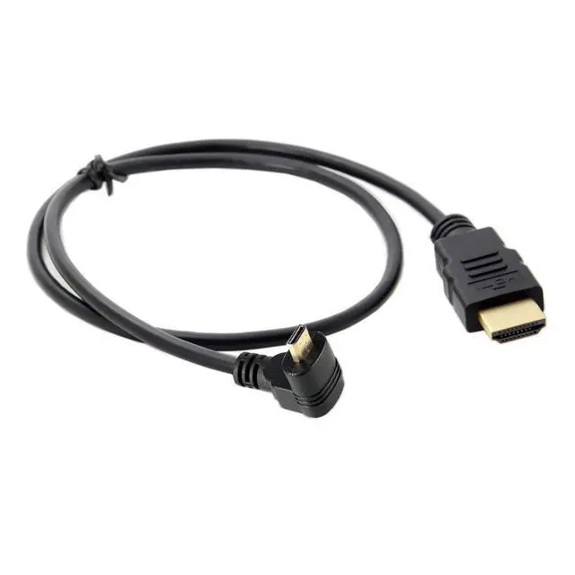Alt view image 2 of 6 - Chenyang Up Angled 90 Degree Micro HDMI to HDMI Male HDTV Cable 4K 60hz Compatible for Cell Phone & Tablet & Camera
