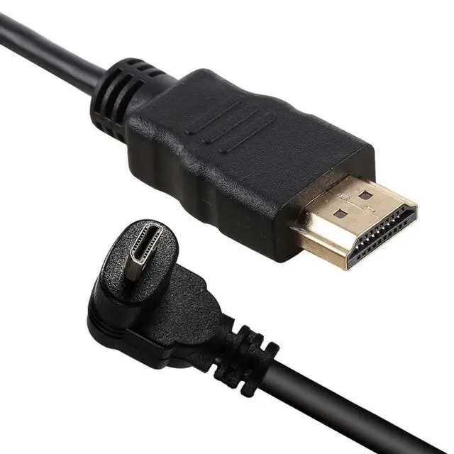 Alt view image 6 of 6 - Chenyang Up Angled 90 Degree Micro HDMI to HDMI Male HDTV Cable 4K 60hz Compatible for Cell Phone & Tablet & Camera