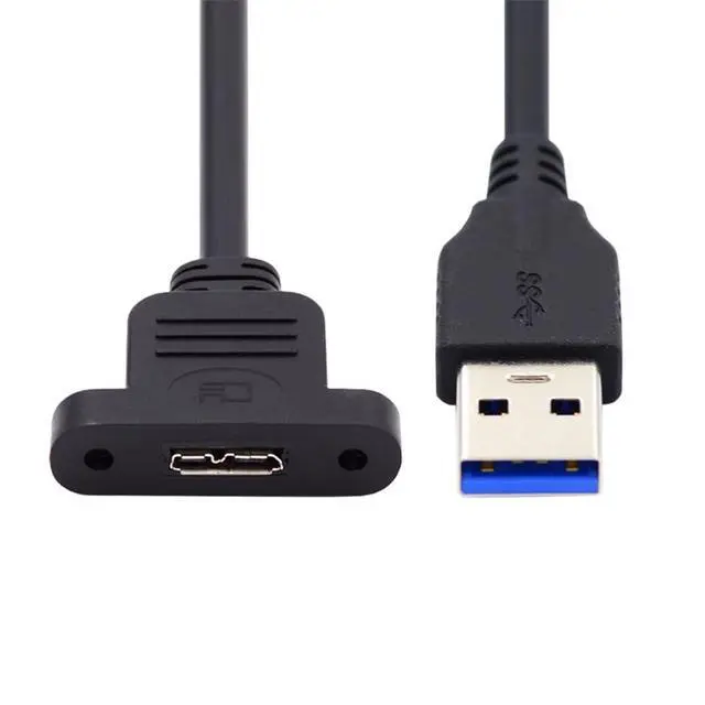 Alt view image 6 of 7 - xiwai Type-A USB 3.0 Male to Micro 3.0 Type-B Female Screw Mount Type 5Gbps Data Sync Cord Extension Cable