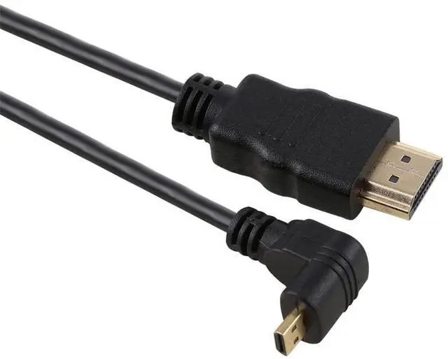 Alt view image 2 of 6 - Down Angled 90 Degree Micro HDMI to HDMI Male HDTV Cable for Cell Phone & Tablet & Camera