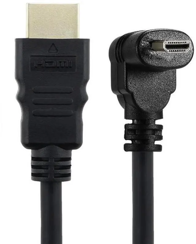 Alt view image 3 of 6 - Down Angled 90 Degree Micro HDMI to HDMI Male HDTV Cable for Cell Phone & Tablet & Camera